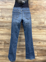 Isabel Maternity Crossover Panel Skinny Bootcut Jeans Blue sz 6/Small