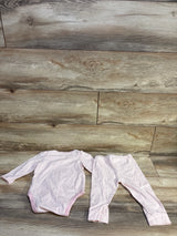 Baby Gap 2pc Striped Bodysuit & Pants Set Pink sz 12-18m