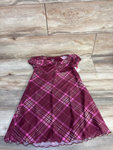 NEW Justice Plaid 90's Style Dress Burgundy sz 5-6