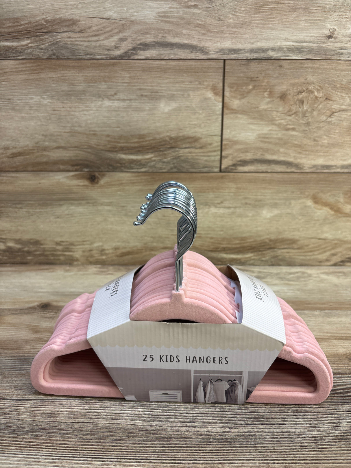 NEW 25Pk Kid's Velvet Hangers Pink