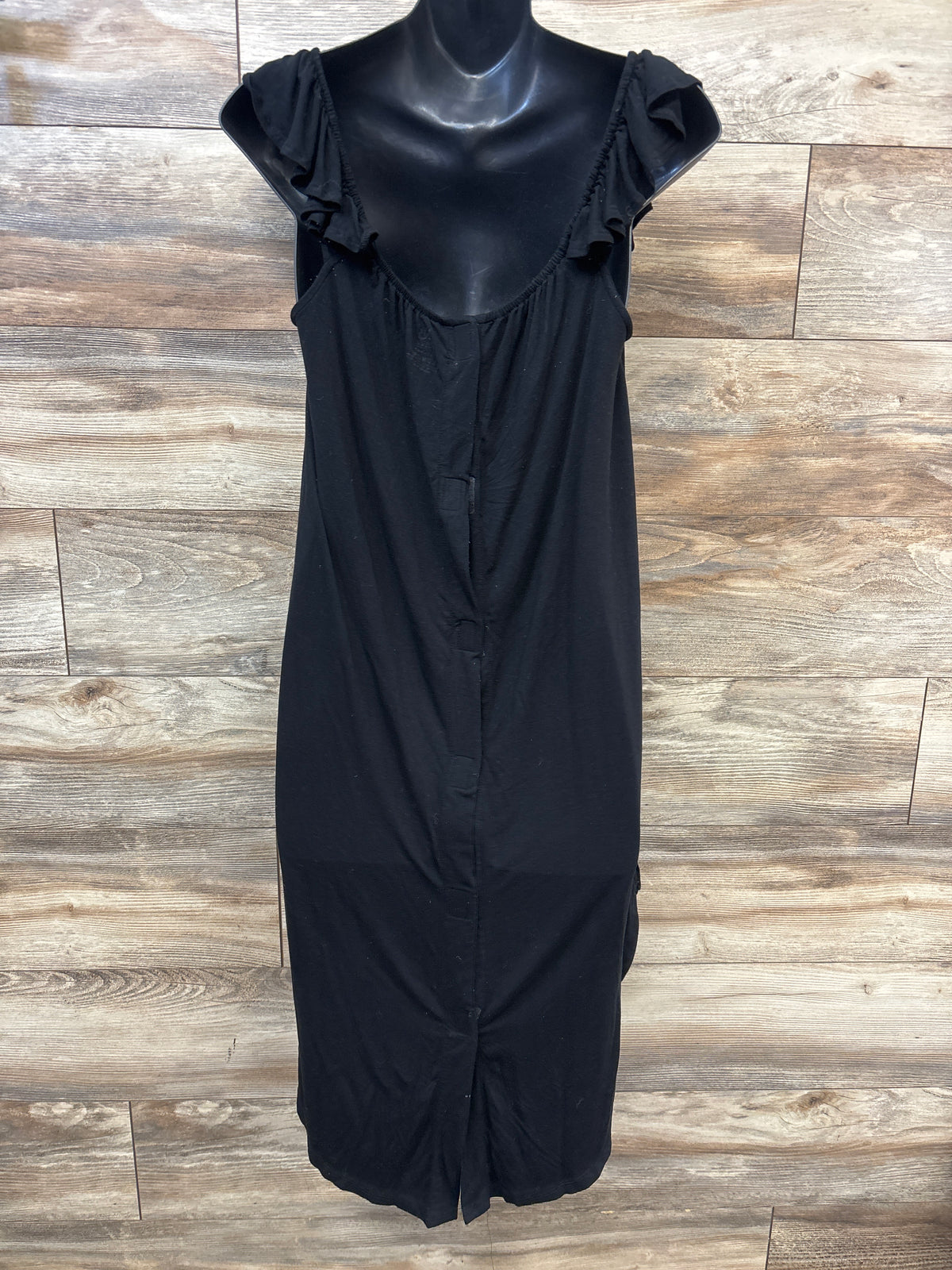 Kindred Bravely Ruffle Strap Labor & Delivery Gown Black sz Medium/Large