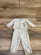 Disney Baby 2pc Mickey Mouse Velour Shirt & Pants Set White sz 0-3m