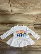 NEW Okie Dokie 'Grandma is Simply the Best' Peplum Shirt White sz 6m