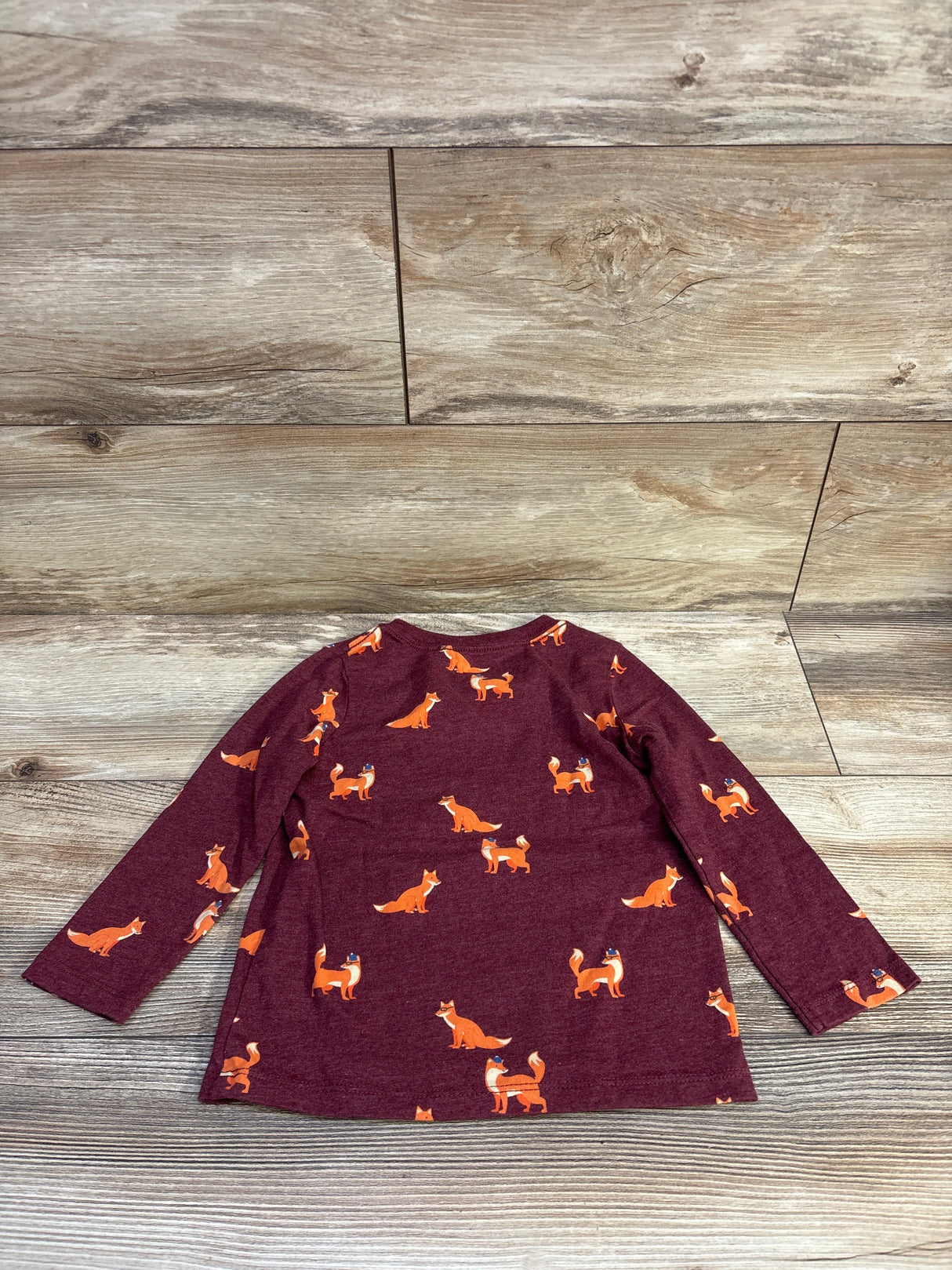 Cat & Jack Fox Shirt Maroon sz 3T