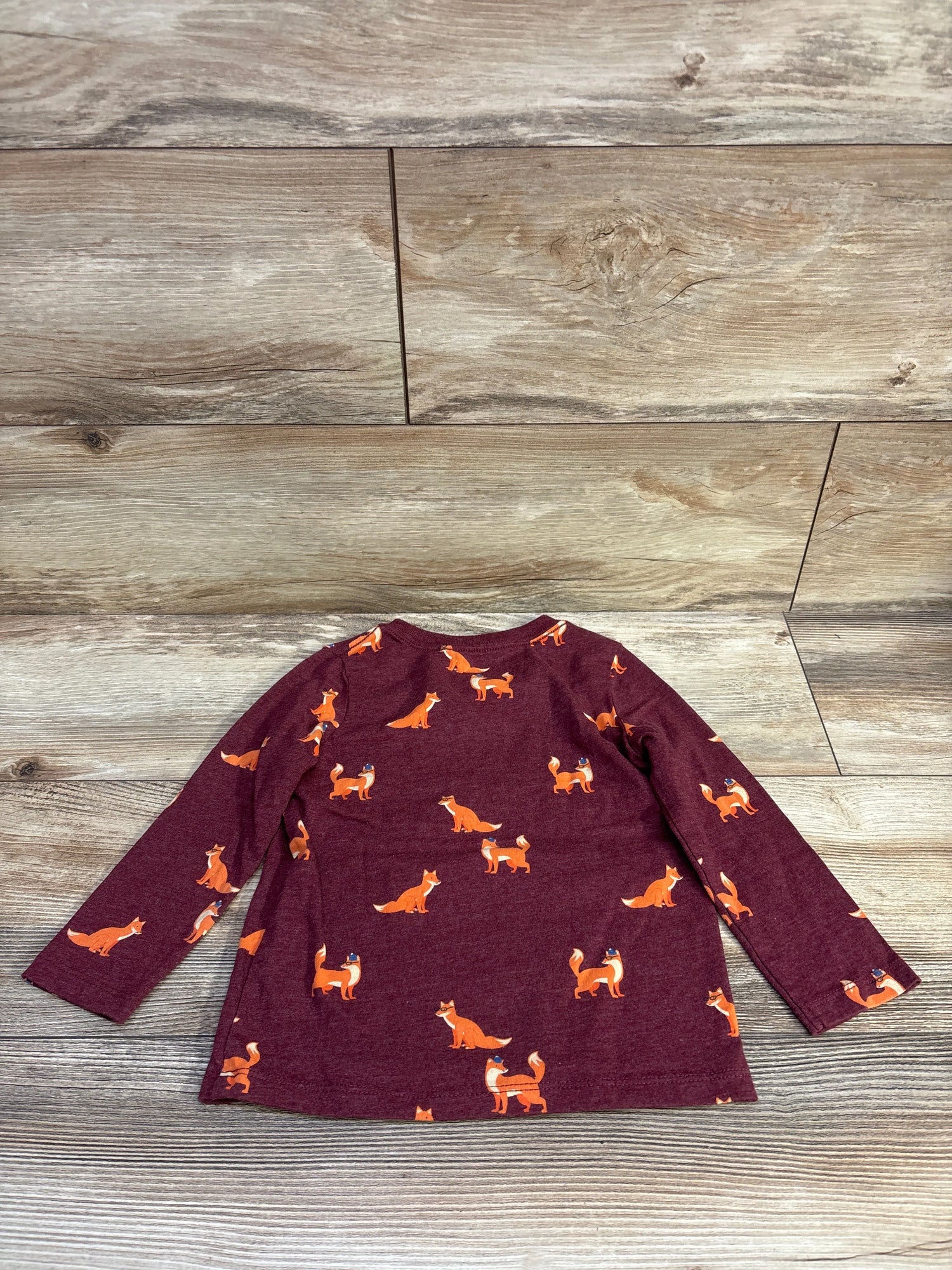 Cat & Jack Fox Shirt Maroon sz 3T
