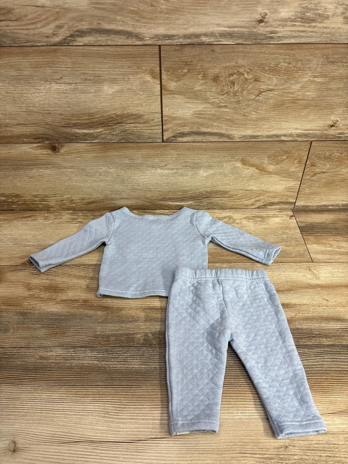 Disney Baby 2pc Textured Mickey Mouse Shirt & Bottoms Set Light Blue sz 3-6m