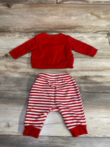 Cat & Jack 2pc Santa Sweatshirt & Pants Red sz 0-3m