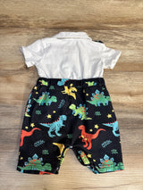 2pc Dinosaur Romper Set White sz 9-12m