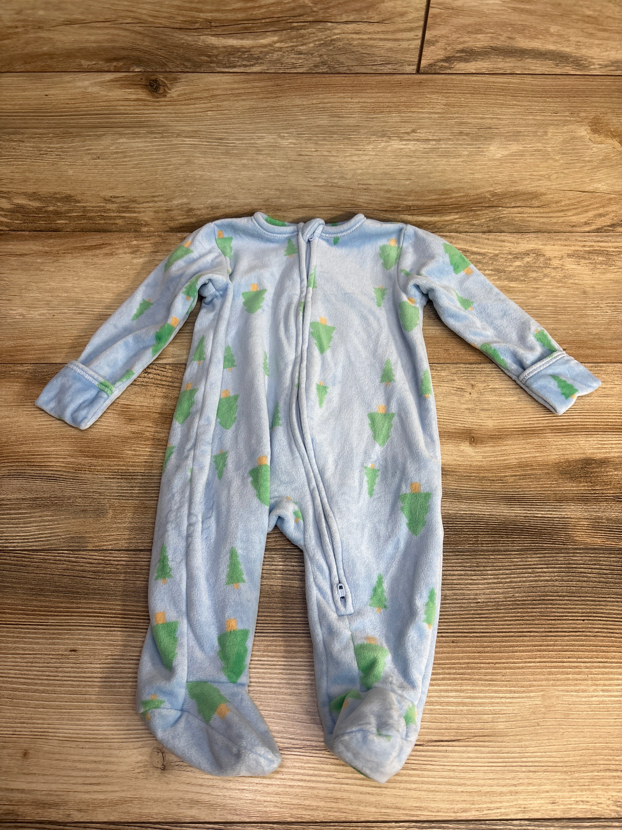Old Navy Velvet 2-Way-Zip Sleep & Play Tree Print Blue sz 6-9m