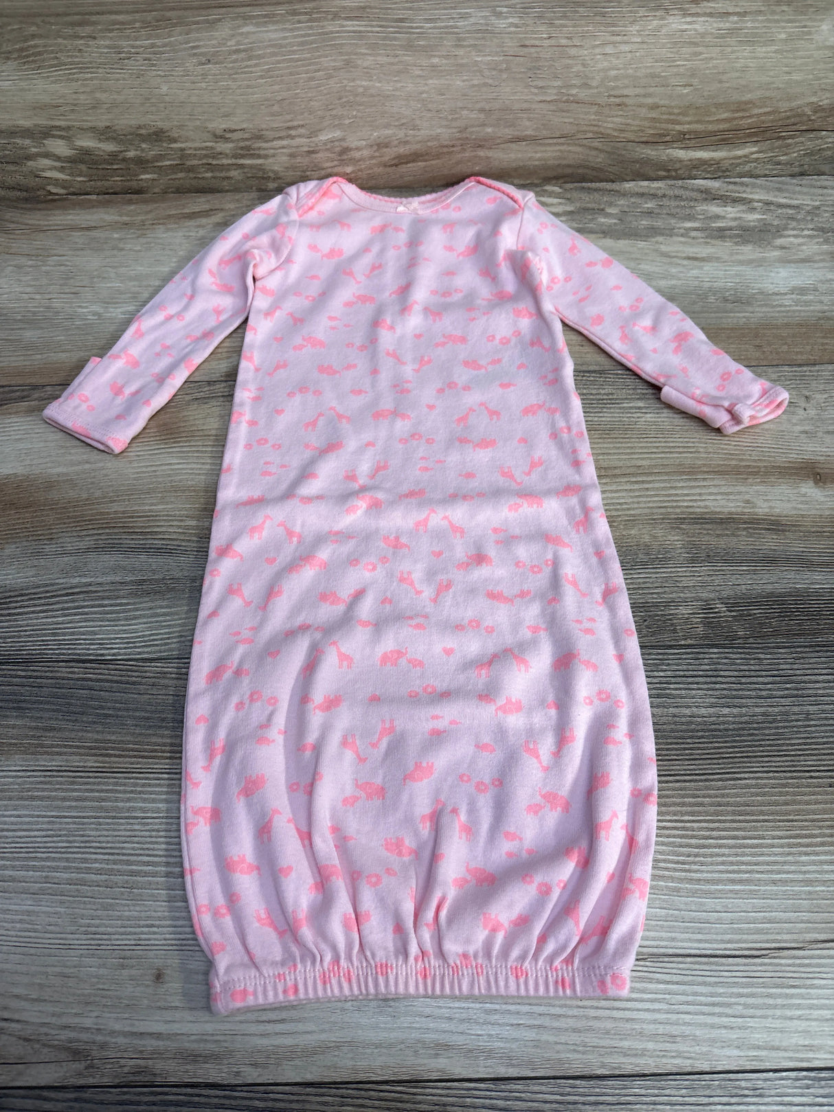 Simple Joys Elephant Print Gown Pink sz 0-3m - Me n Mommy To Be