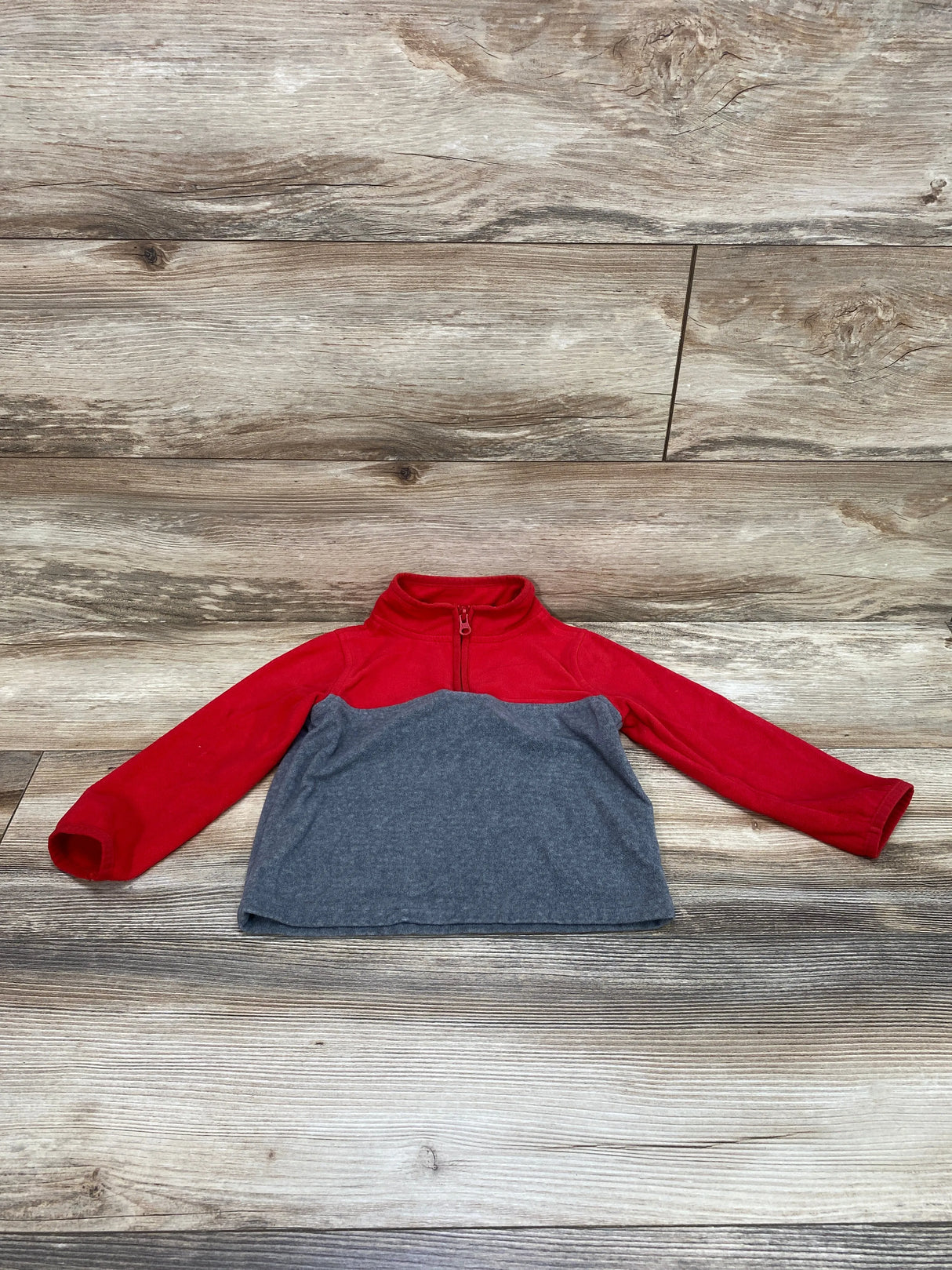 OshKosh Red Colorblock Fleece 1/4 Zip Pullover sz 3T