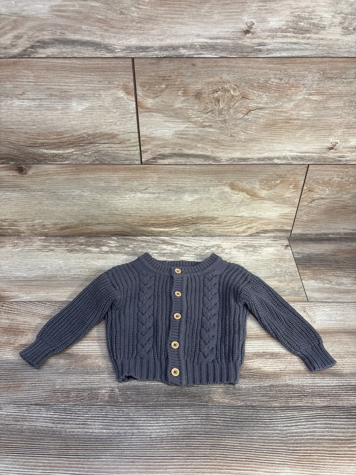 Grayson Collective Button-Up Cable Knit Cardigan Grey sz 9m