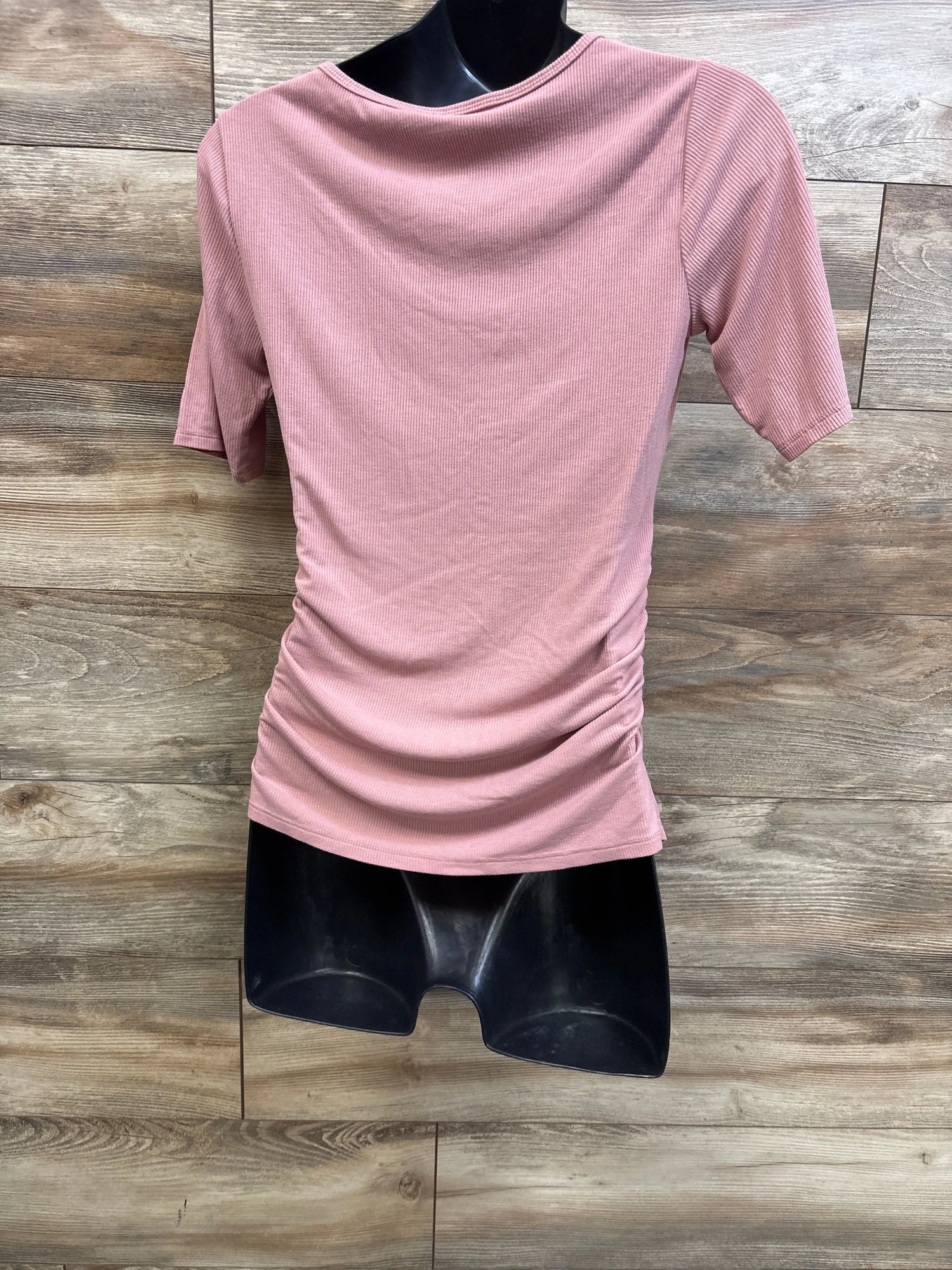 Sonoma Maternity Ruched Short Sleeve Shirt Pink sz XS