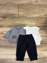 NEW Carter's 3pc Quilted Jacket, Bodysuit, & Pants Set Grey sz 6m