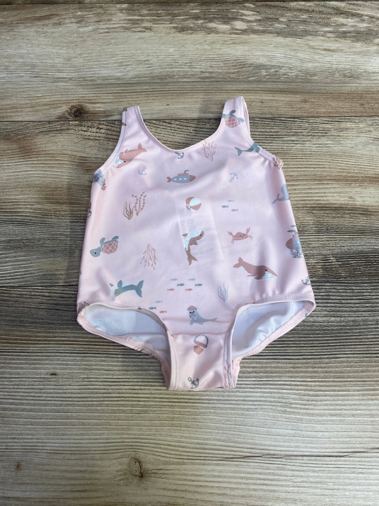 H&M Sea Animals 1pc Swimsuit Pink sz 3-6m