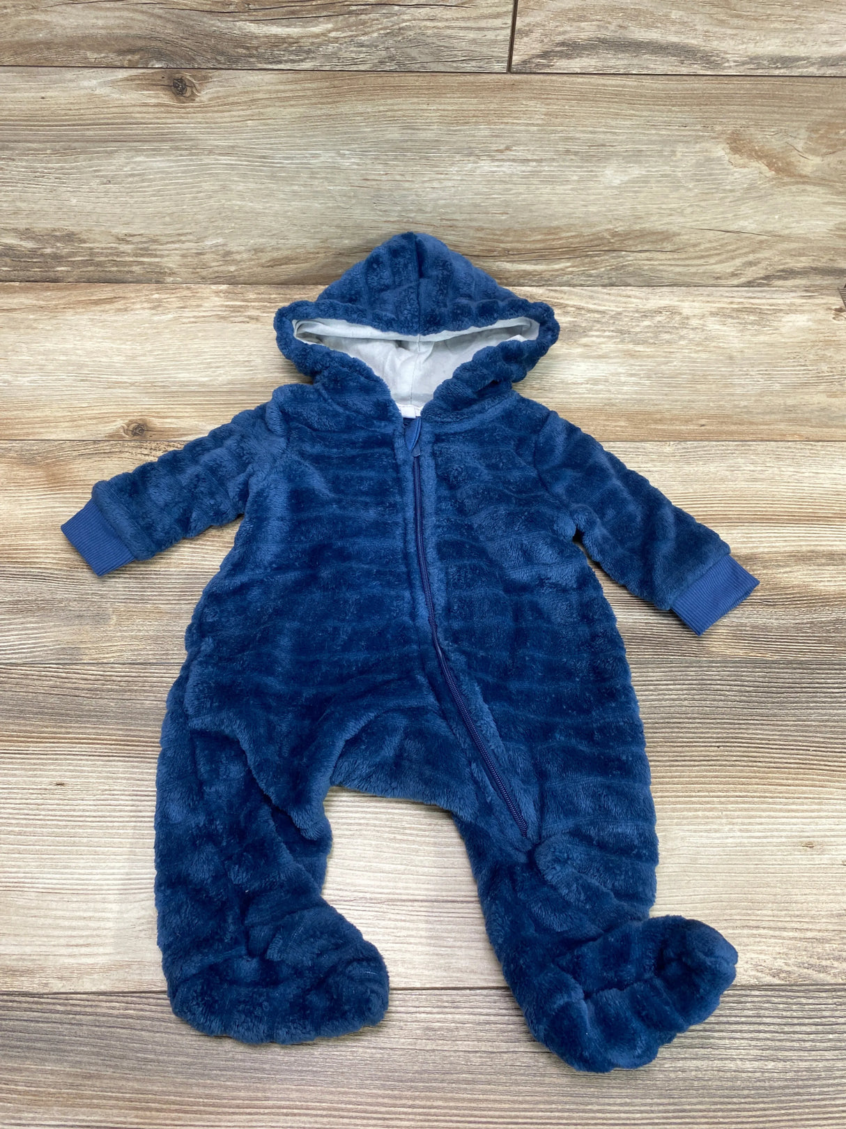 Tahari Hooded Plush Bunting Blue sz 0-3m