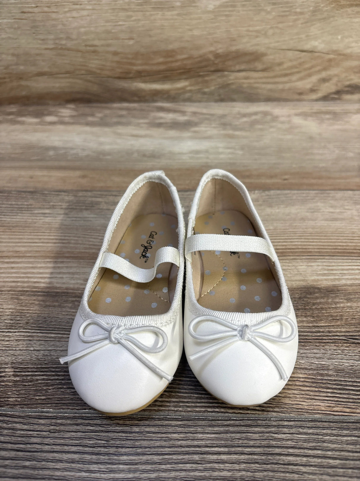 Cat & Jack Nora Slip-On Ballet Flats White sz 6c