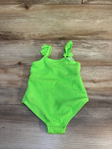 Shein 1pc Cut-Out Textured Swimsuit Green sz 18-24m