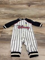 Boxlunch x Disney Mickey Mouse Vintage Striped Baseball Jersey Coverall Black sz 6m
