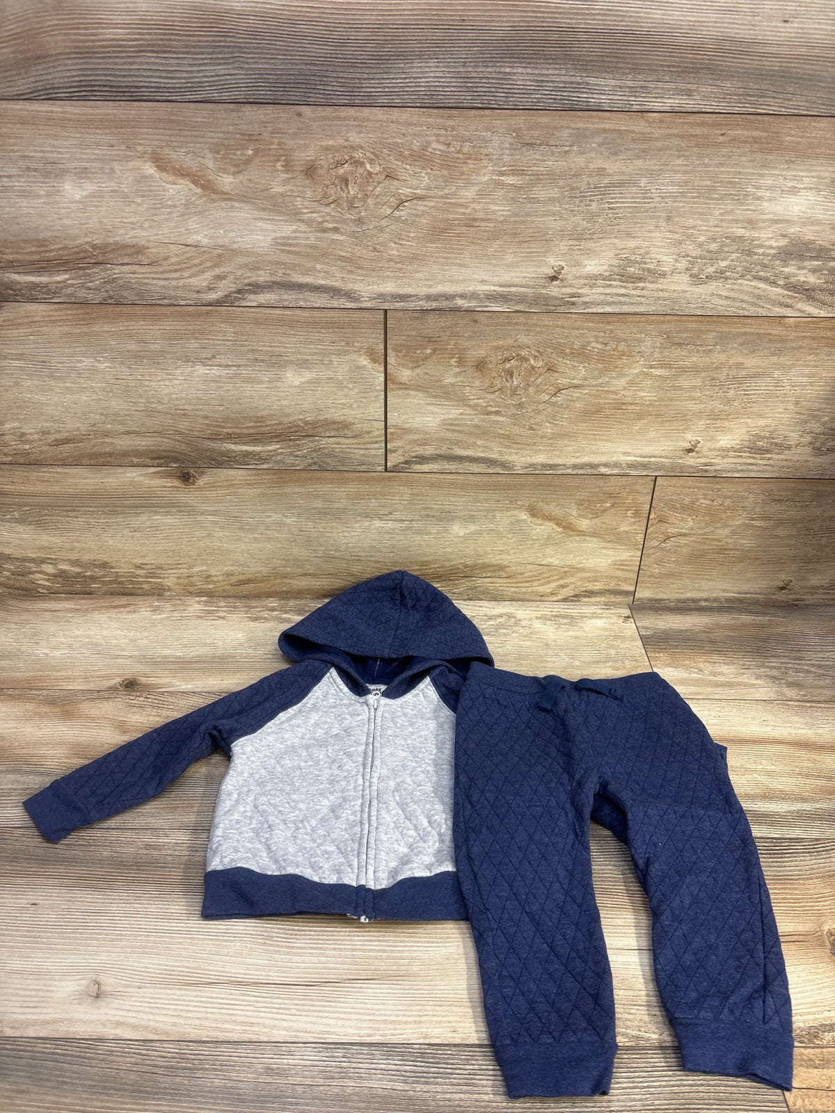 Oshkosh 2pc Quilted Full Zip Jacket & Pants Set Blue sz 18m