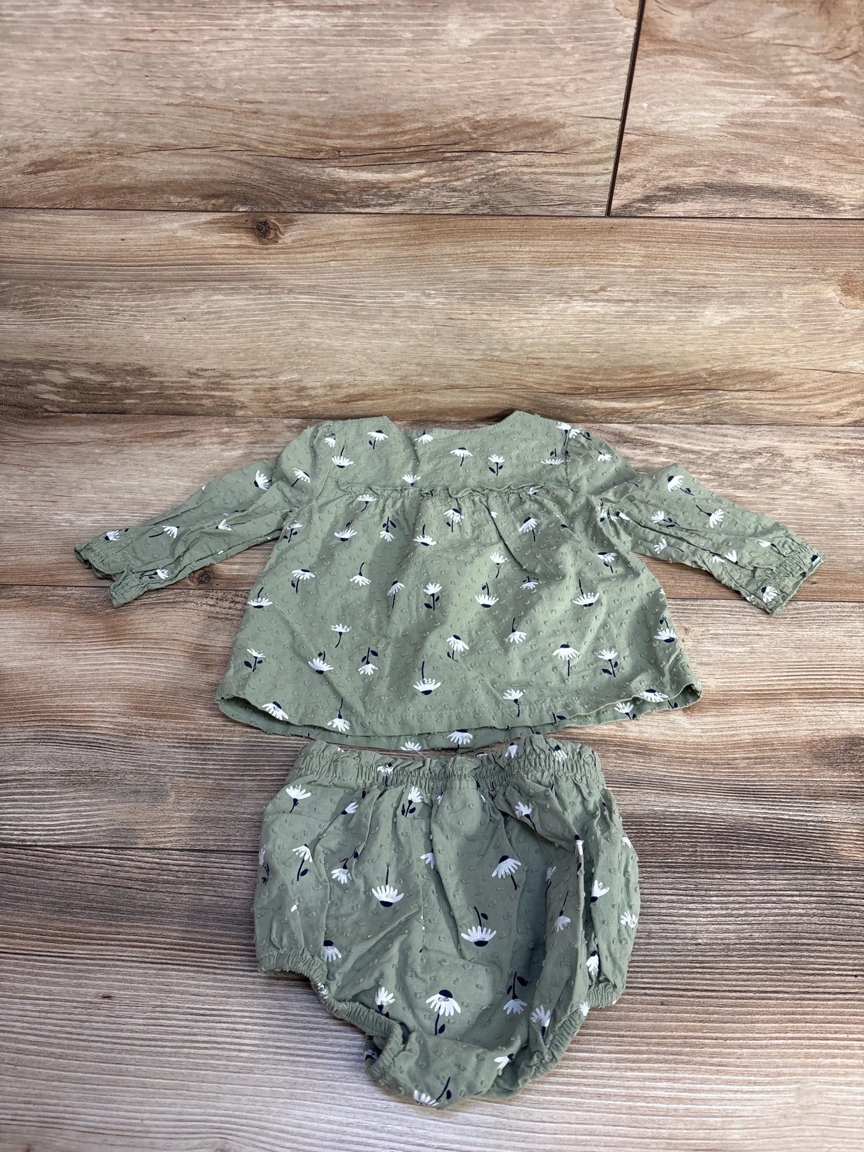 Cat & Jack 2pc Long Sleeve Top & Bloomers Green sz 6-9m