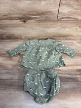 Cat & Jack 2pc Long Sleeve Top & Bloomers Green sz 6-9m