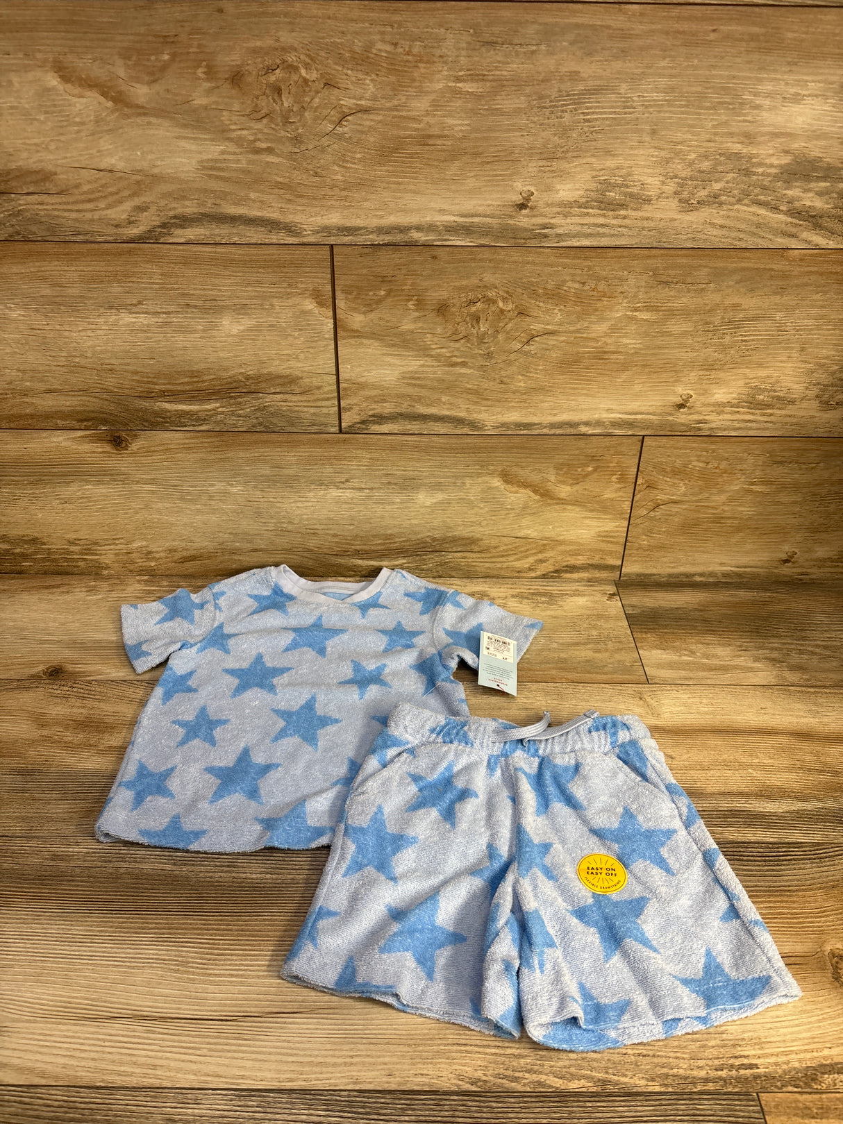 NEW Cat & Jack 2pc Terry Star Shirt & Short Set Blue sz 2T