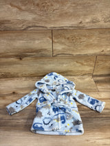 DreamGro Plush Dinosaur Print Bath Robe Blue sz 0-9m