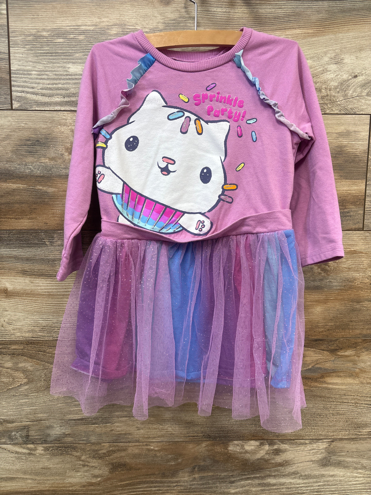 Gabby's Dollhouse Long Sleeve Tulle Dress Pink sz 5T