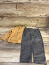 Little Lad 2pc Quilted Zip Up Jacket & Pants Set Tan sz 2T