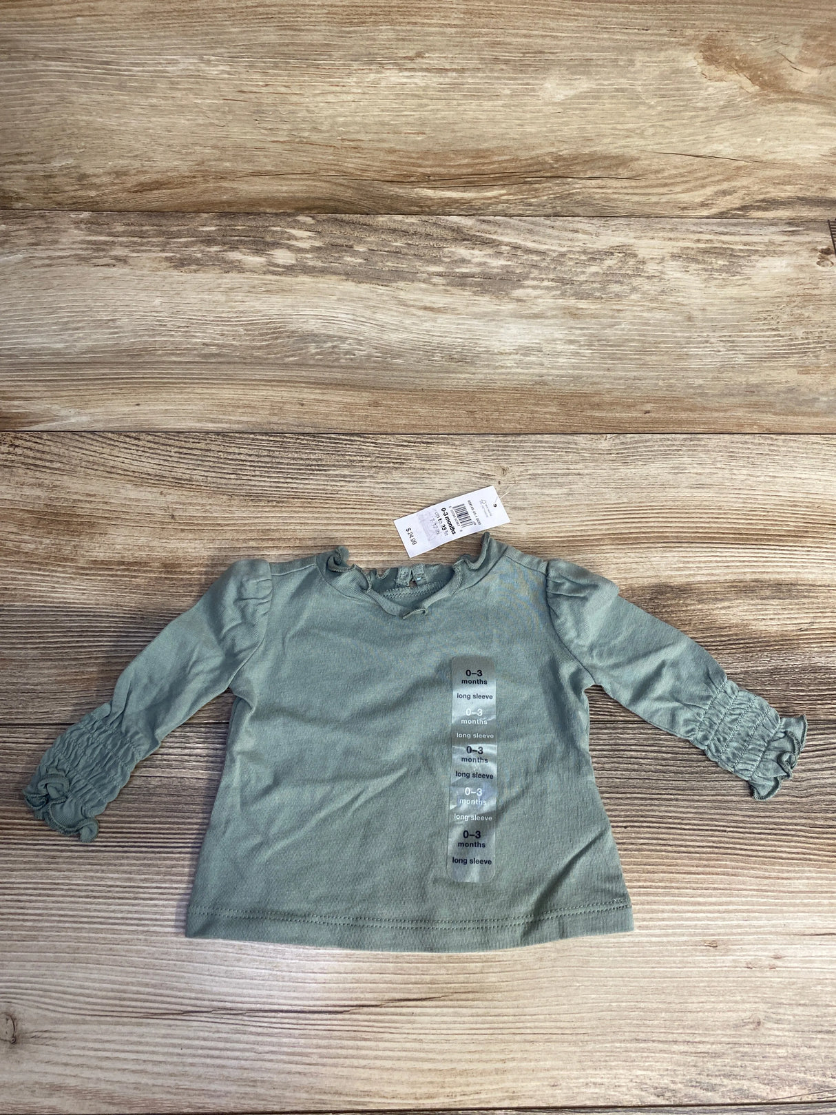 NEW Baby Gap Long Sleeve Top Green sz 0-3m