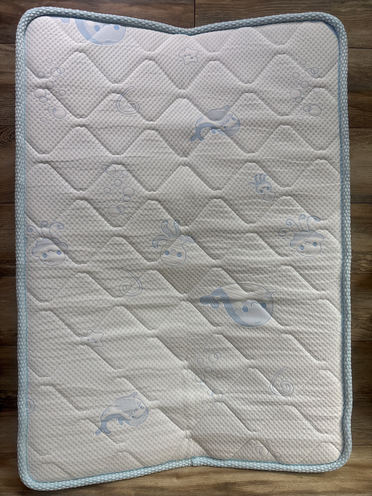 LILYVIBEBEARHAPPY  Foldable Pack and Play Mattress in Ocean Kingdom 38x26x3''