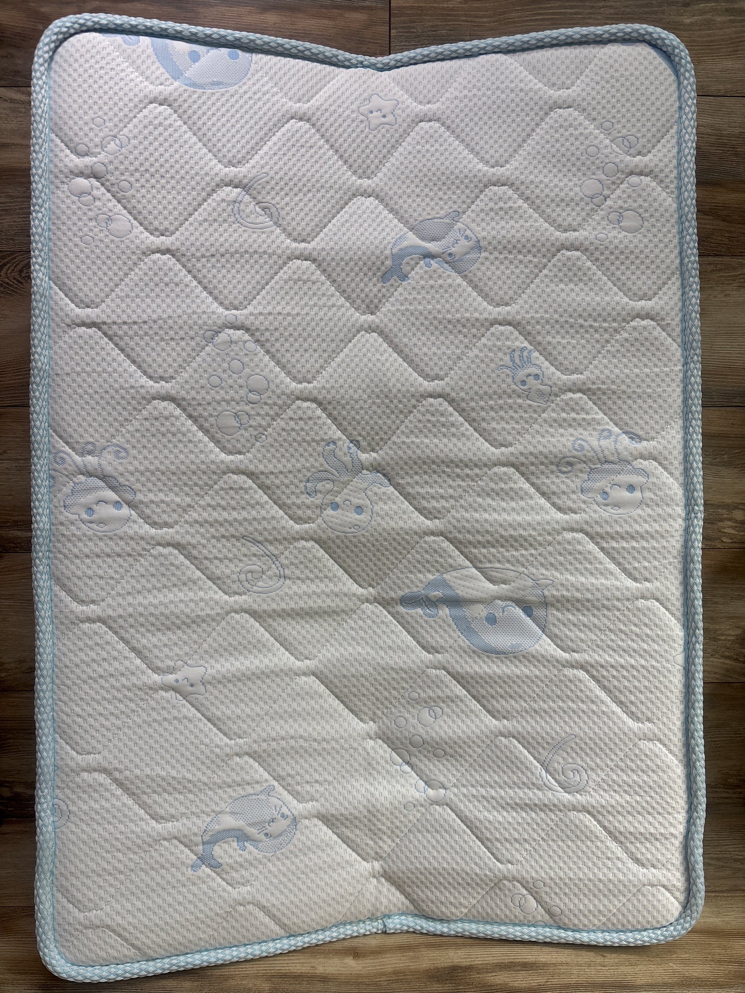 LILYVIBEBEARHAPPY  Foldable Pack and Play Mattress in Ocean Kingdom 38x26x3''
