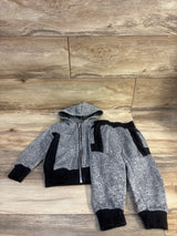Encrypted 2pc Knit Zip-Up Hoodie & Joggers Set Grey sz 3T