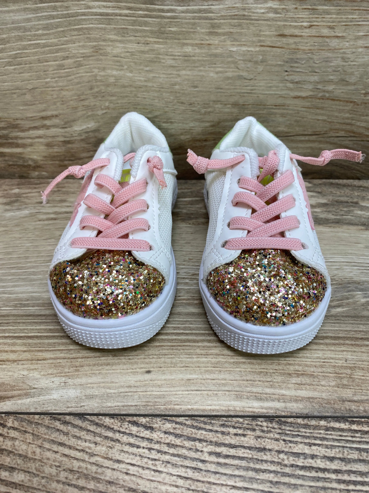 Rock Star Glam Glitter Sneakers White Sz 5c