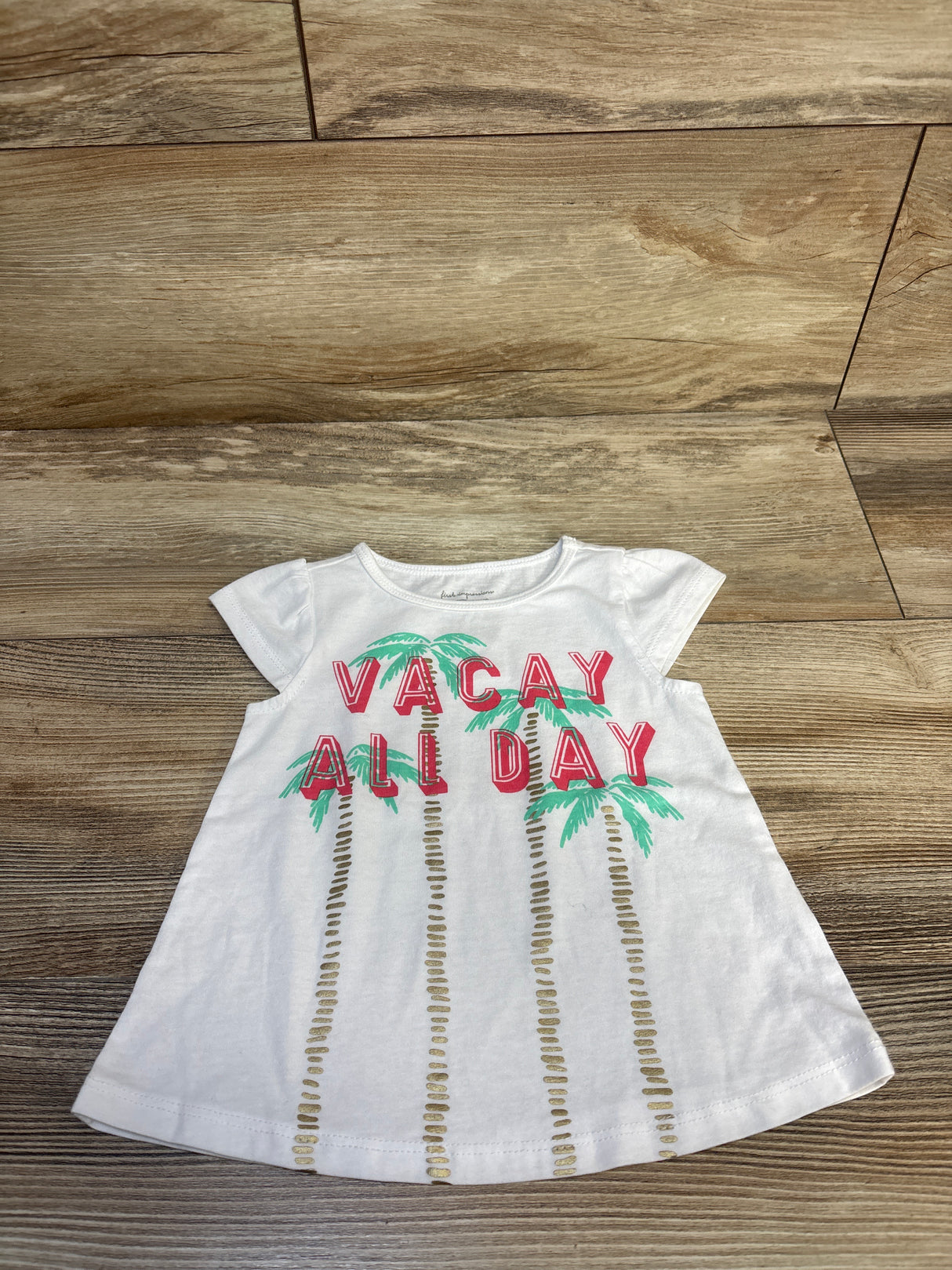 First Impressions Vacay All Day Shirt White sz 6-9m