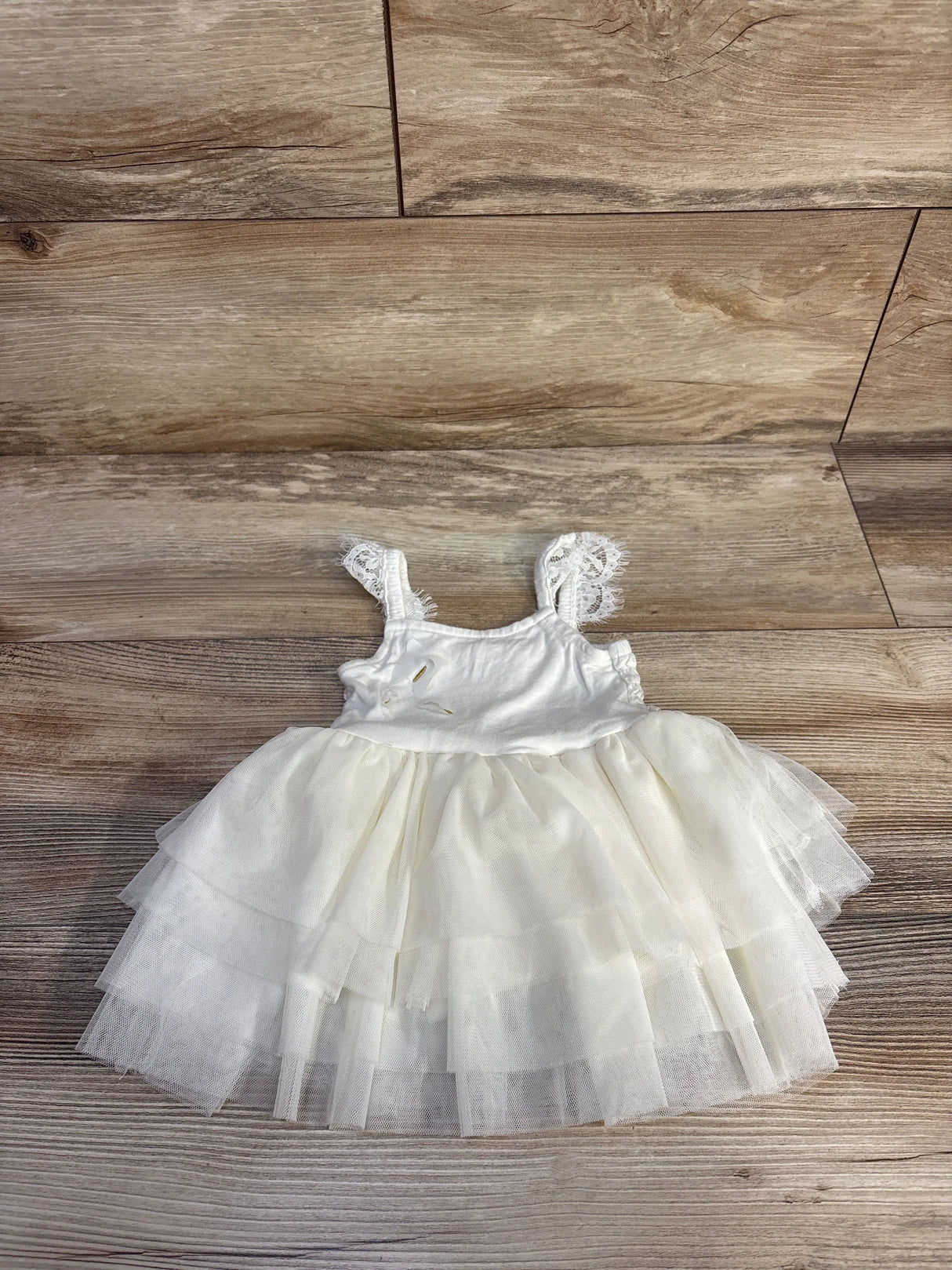 Milkberry Tank Bodysuit Tulle Dress Ivory sz 0-3m