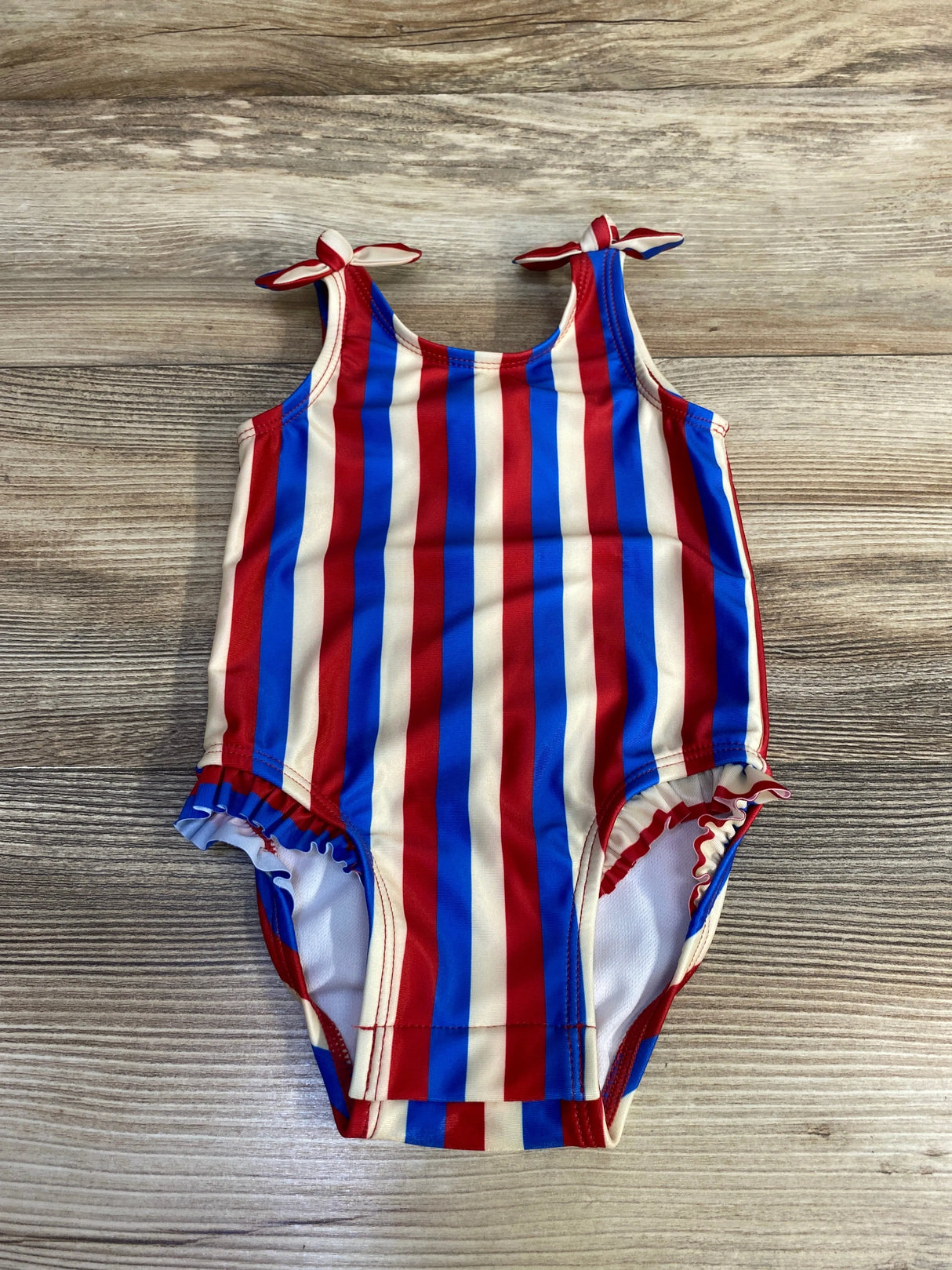 Cat & Jack 1pc Striped Swimsuit Red sz 6-9m - Me n Mommy To Be