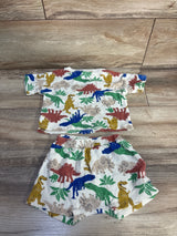 Old Navy 2pc Waffle Knit Dino Pocket T-Shirt & Shorts Set Beige sz 6-12m