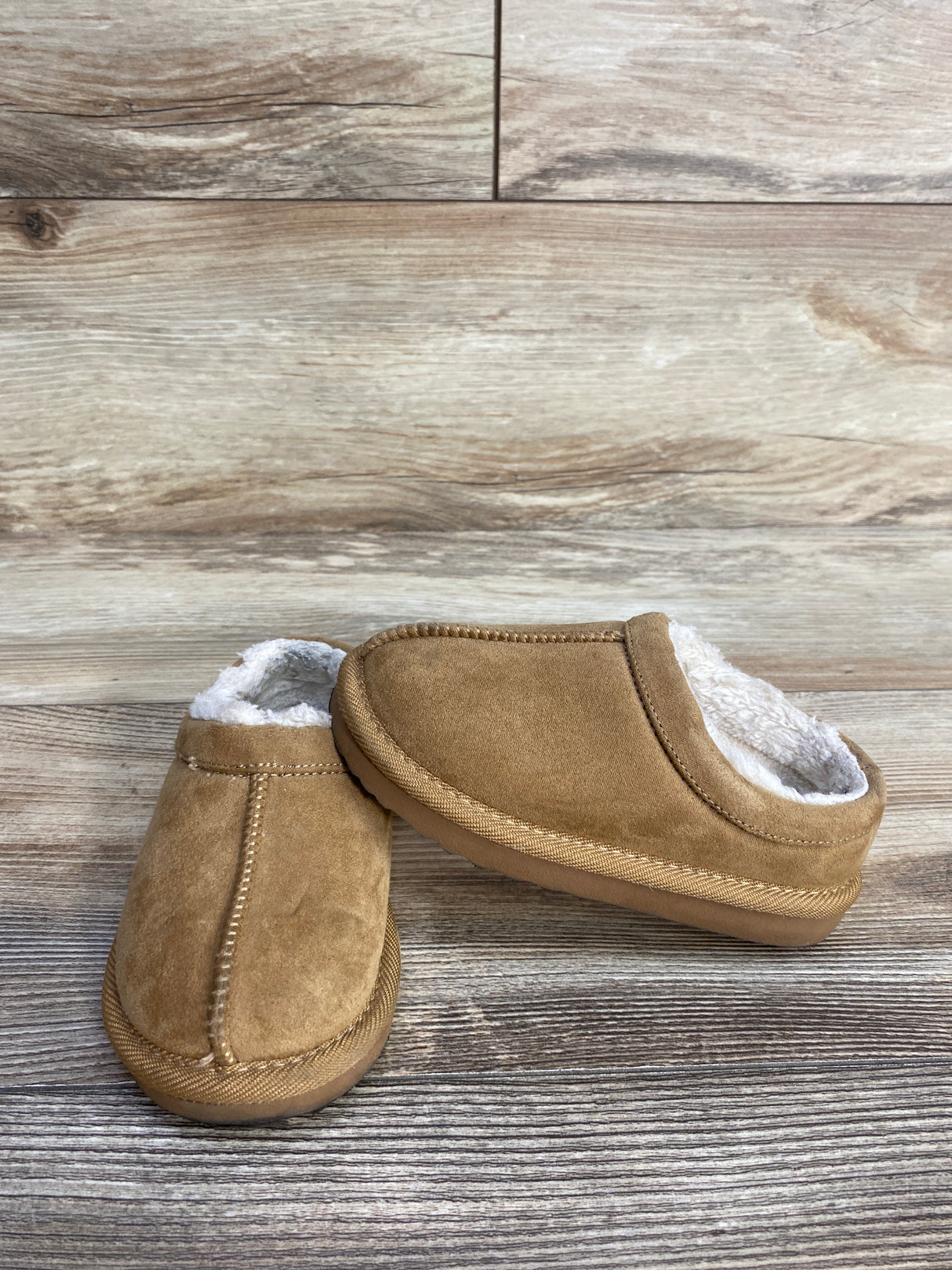 Suede Faux Fur Lined Clogs Brown sz 8c