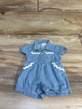 Little Lass Denim Shortie Romper Blue sz 3/6m