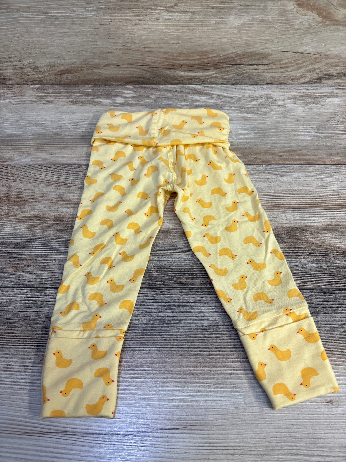 Hanna Andersson Fold-Over Leggings Yellow Ducks sz 12-18m