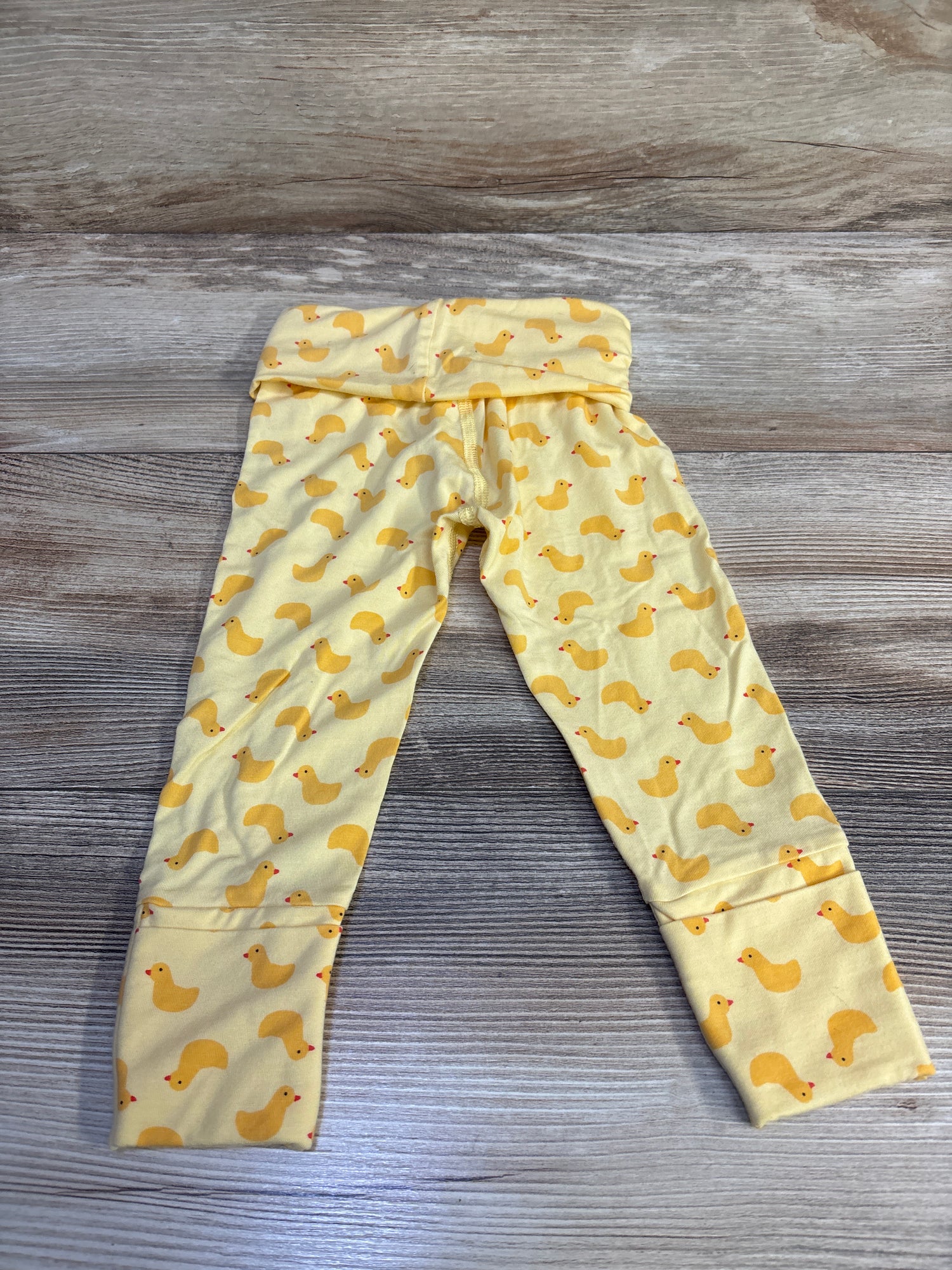 Hanna Andersson Fold-Over Leggings Yellow Ducks sz 12-18m