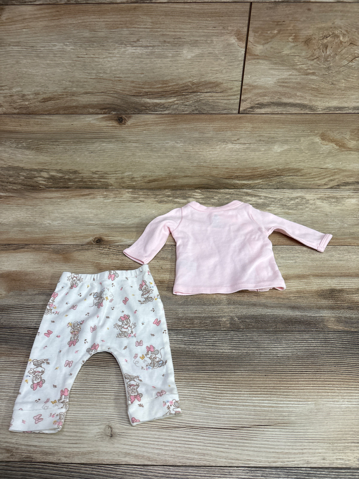 Disney Baby 2pc Minnie Mouse Kimono Shirt & Pants Set Pink sz Newborn