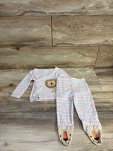 Koala Baby 2pc Striped Kimono Shirt & Footed Pants Set White sz 3-6m