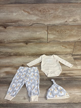 Baby Essentials 3pc I Stole My Mama's Heart Bodysuit Set Cream sz 6m
