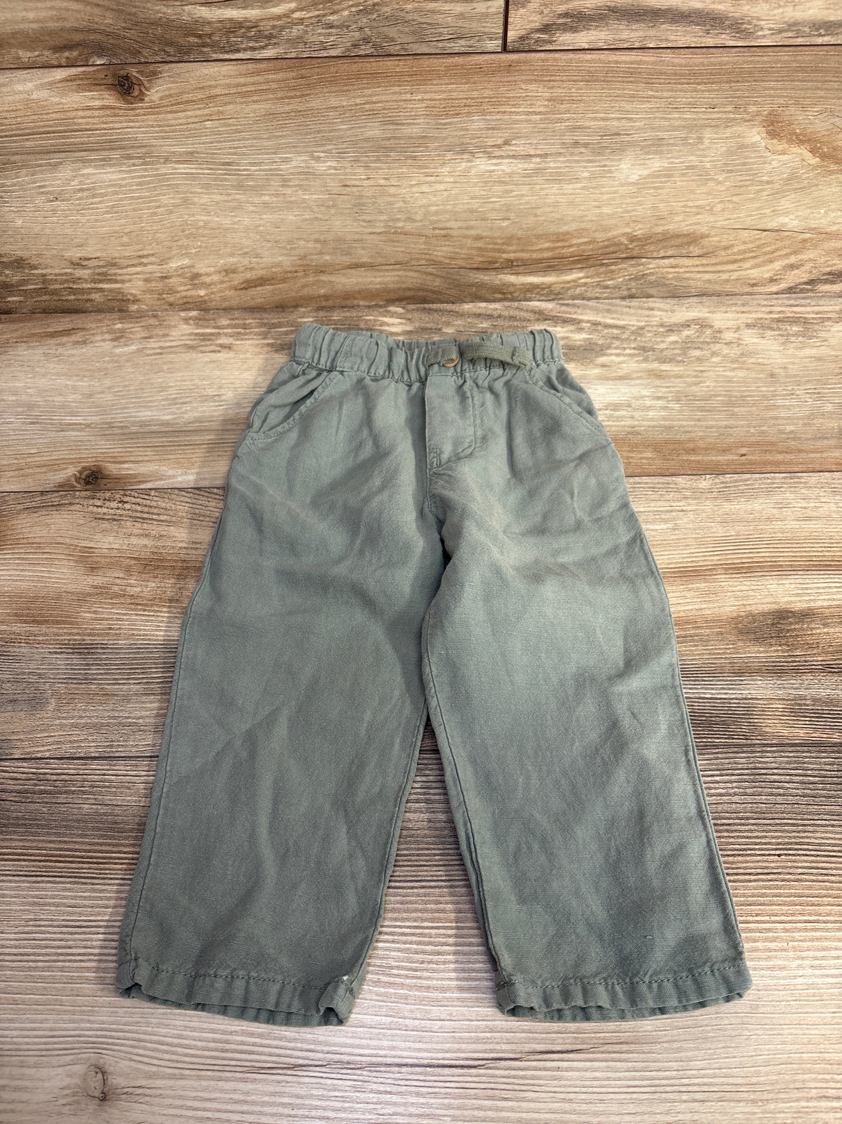 Zara Pull On Drawstring Pants Green sz 18m