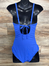 NEW Gap Maternity Square Neck One-Piece Dazzling Blue Swimsuit sz Large