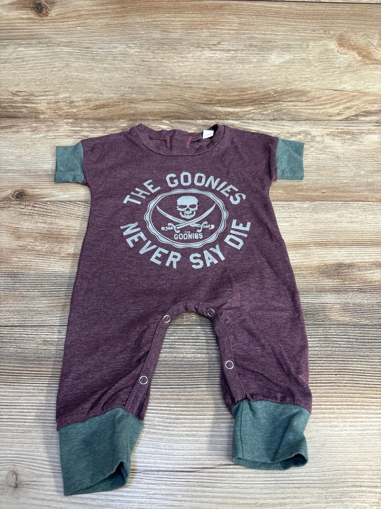 The Goonies Never Say Die Romper Purple sz 12m - Me n Mommy To Be