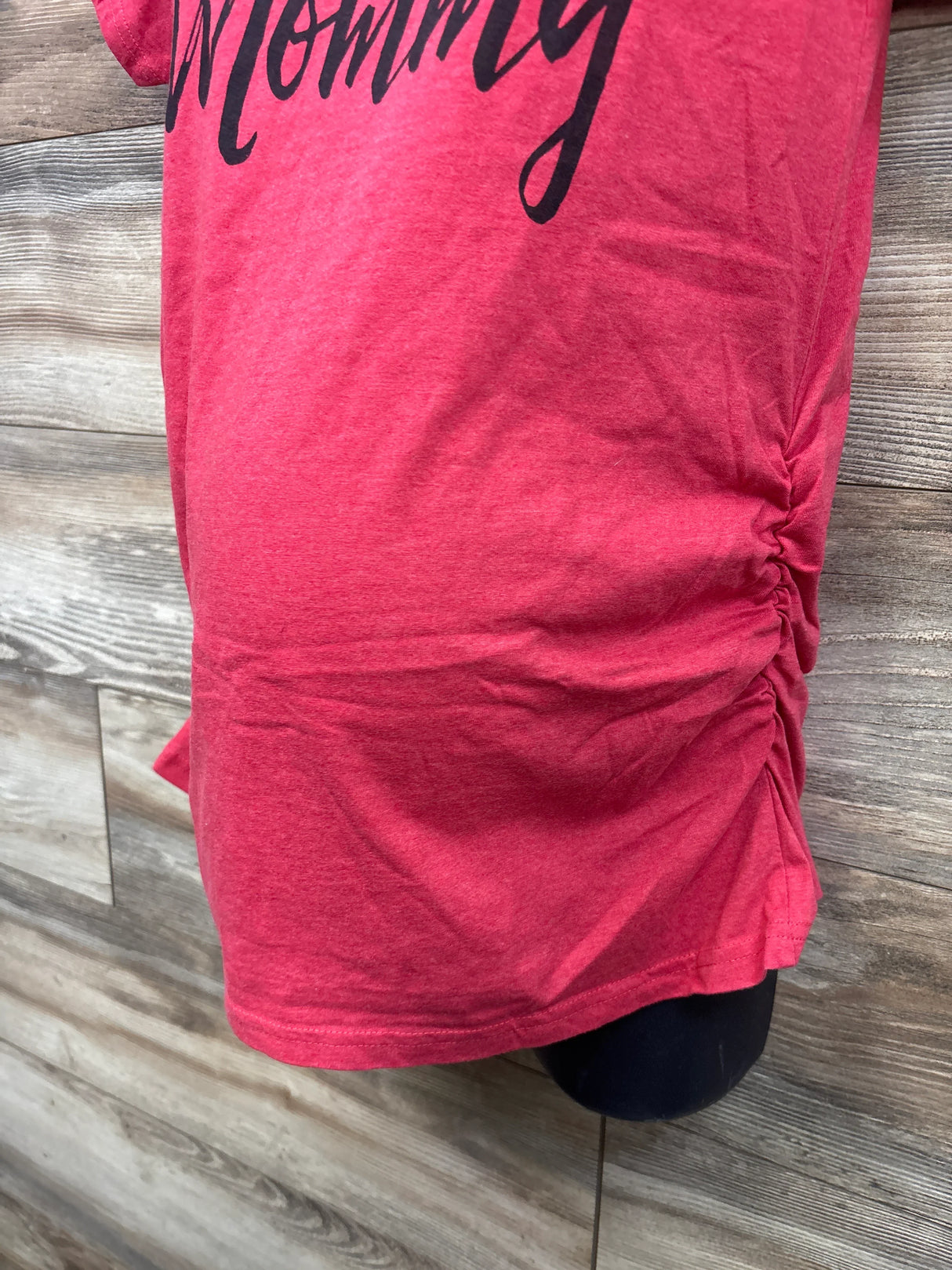 Crazy Dog First Time Mommy Ruched Shirt Red sz Medium